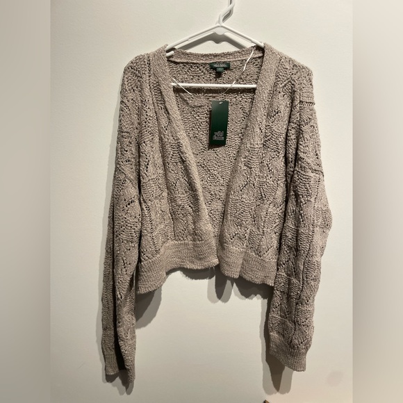 wild fable Sweaters - Wild Fable Women's Long Sleeve Shawl Collar Open Work Cardigan Gray Size XL NWT